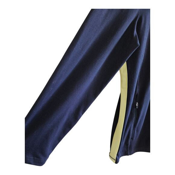 T by TALBOTS Women XL Athletic Jacket Full Zip Navy Yellow UPF50 Activewear 44" - Picture 4 of 9